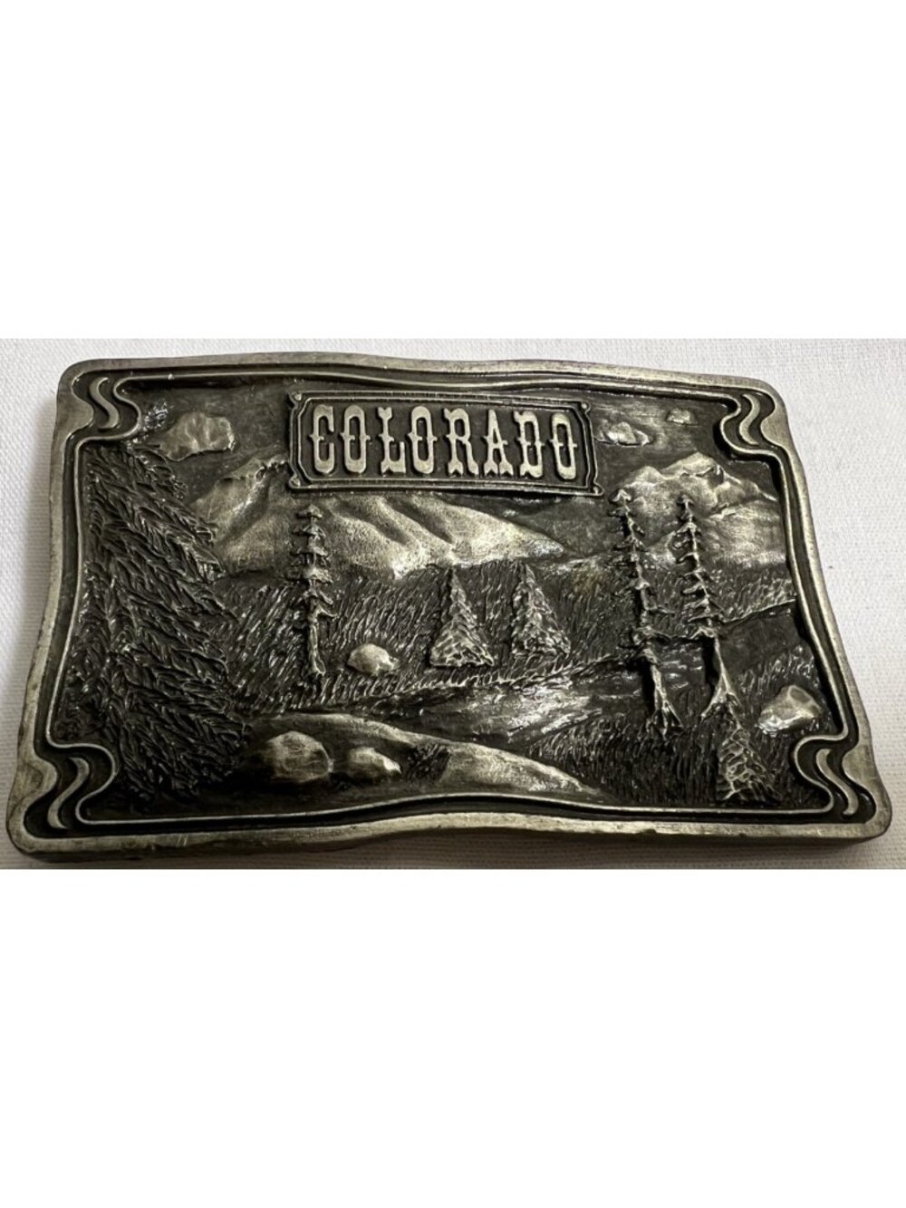 Vintage Colorado Belt Buckle By Bergamot Brass Works For Dix Leather Co., Denver